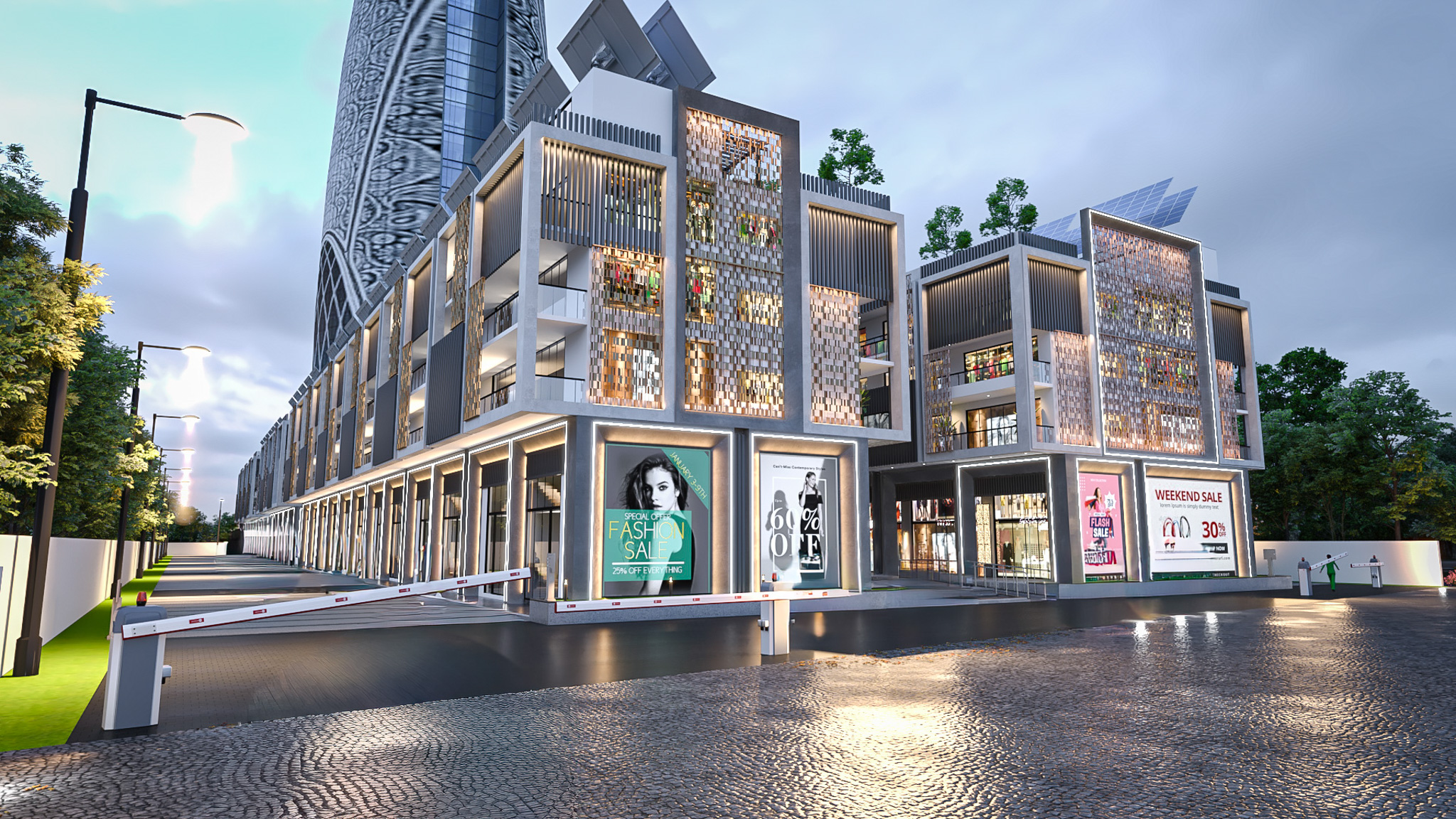 SCO concept: shop at street level with offices above